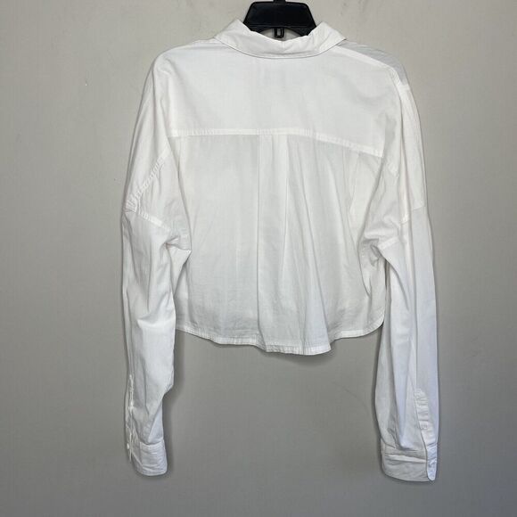 URBAN OUTFITTERS BDG Top Womens Medium White Button Down Crop NEW Blouse - Picture 6 of 13